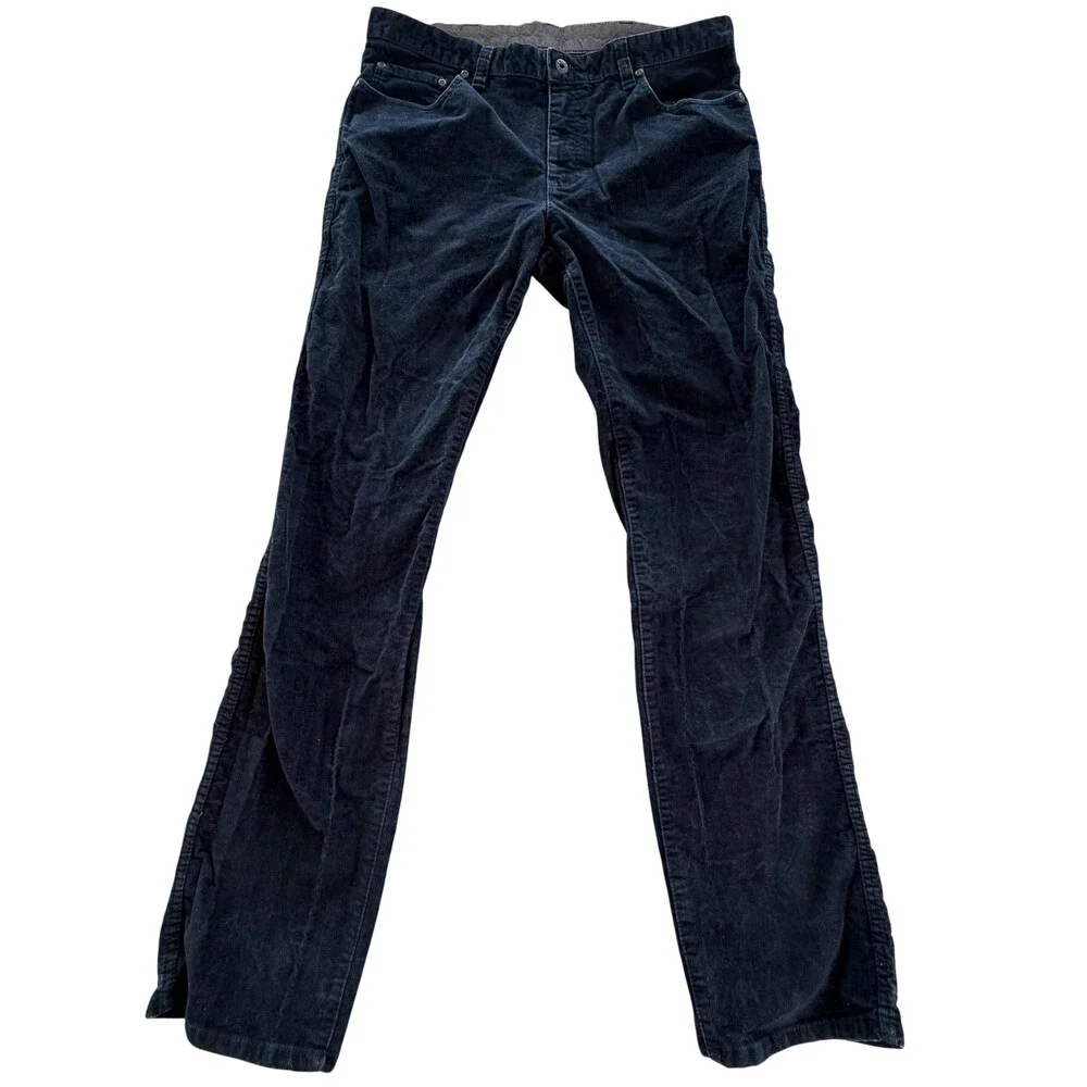 L.L. Bean Pants Mens 36x34 Blue Corduroy 5 Pocket Standard Fit Stretch (34 x33)